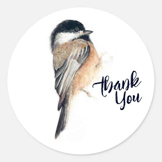 Chickade dank je ronde sticker