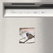 Chickade op een Twig Magneet (Insitu (Vaatwasser))