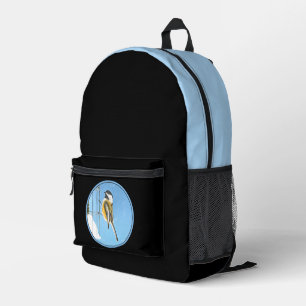 Chickade op Feeder - Originele Wild Bird Art Bedrukte Rugzak