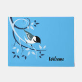 Chickade op tak deurmat (Voorkant)