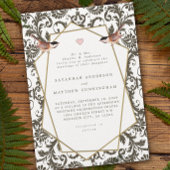 Chickadee Art Deco Playbill Weddenschap Kaart