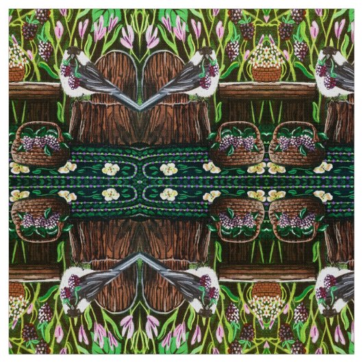 Chickadee Berry Basket Stof (Swatch)