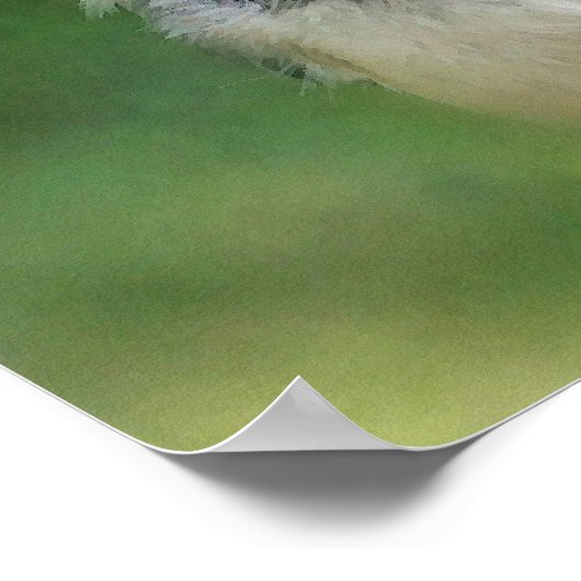 Chickadee bij Rest Digital Painting Poster (Hoek)