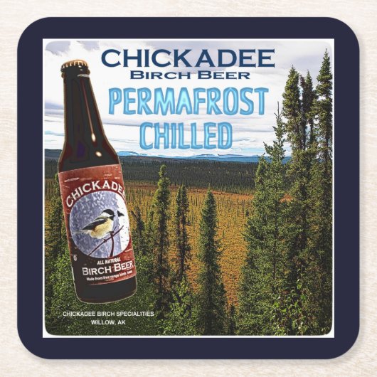 Chickadee Birch Beer Kartonnen Onderzetters (Voorkant)