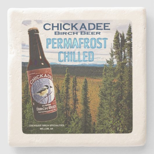Chickadee Birch Beer Stenen Onderzetter (Voorkant)