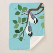 Chickadee Bird Art Serpa Blankets Sherpa Deken (Voorkant)