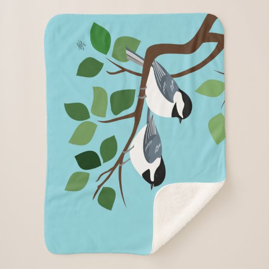 Chickadee Bird Art Serpa Blankets Sherpa Deken (Voorkant)