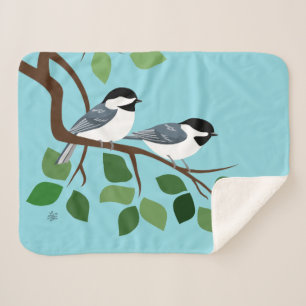 Chickadee Bird Art Serpa Blankets Sherpa Deken