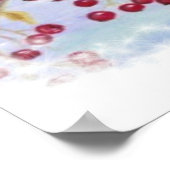 Chickadee Bird Berries Frosty Window Winter art Poster (Hoek)