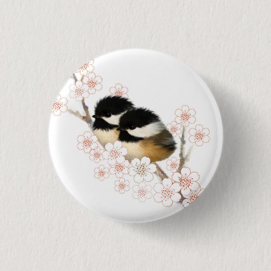 Chickadee Bird Button (Voorkant)