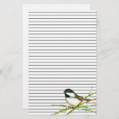 Chickadee Bird Catkins Willow Branches led Briefpapier (Voorkant / Achterkant)