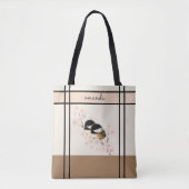 Chickadee Bird Cherry Blossom Canvas tas (Voorkant)