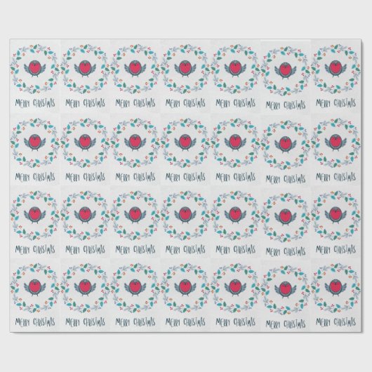 Chickadee Bird Christmas Cadeaupapier (Vlak)