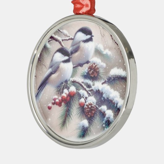 Chickadee Bird Christmas Decorative Tree Ornament (Links)
