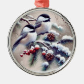 Chickadee Bird Christmas Decorative Tree Ornament (Voorkant)