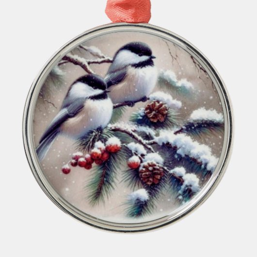 Chickadee Bird Christmas Decorative Tree Ornament (Voorkant)