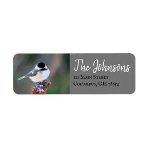 Chickadee Bird gepersonaliseerde retouradreslabels Etiket