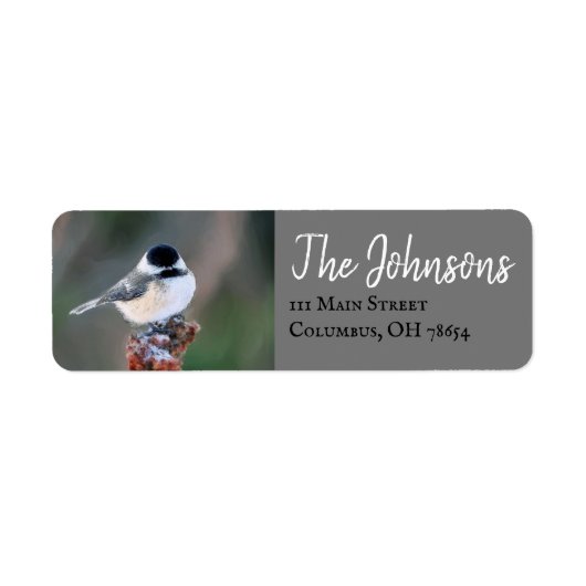 Chickadee Bird gepersonaliseerde retouradreslabels Etiket (Voorkant)