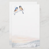 Chickadee Bird in de winter Kerstmis Briefpapier (Voorkant / Achterkant)