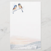 Chickadee Bird in de winter Kerstmis Briefpapier (Voorkant)