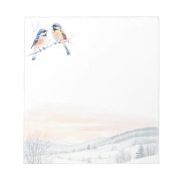 Chickadee Bird in de winter Kerstmis Notitieblok