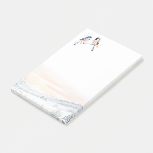 Chickadee Bird in de winter Kerstmis Post-it® Notes (Schuin)