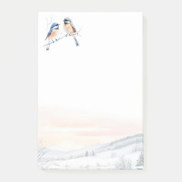 Chickadee Bird in de winter Kerstmis Post-it® Notes