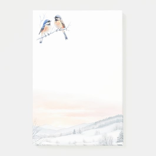 Chickadee Bird in de winter Kerstmis Post-it® Notes (Voorkant)