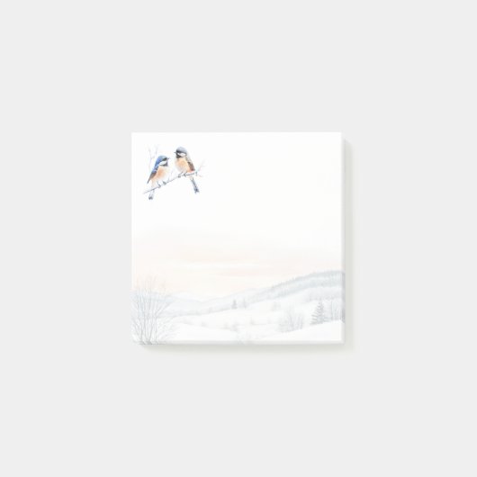 Chickadee Bird in de winter Kerstmis Post-it® Notes (Voorkant)