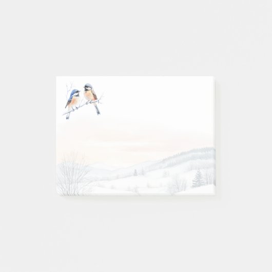 Chickadee Bird in de winter Kerstmis Post-it® Notes (Voorkant)
