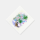 Chickadee Bird in Tree Paper Napkins Servet (Hoek)