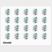 Chickadee Bird in Tree Stickers (Vel)