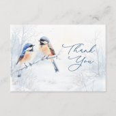 Chickadee Bird in Winter Thank You Enclosure Card Informatiekaartje (Voorkant)
