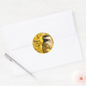 Chickadee Bird in Yellow Flowers Earth Day Sticker (Envelop)