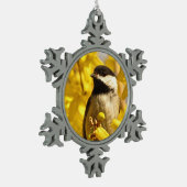 Chickadee Bird in Yellow Flowers Ornament (Links)