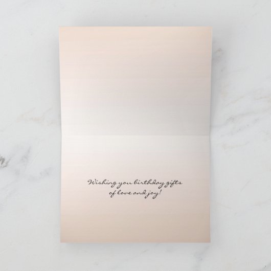 Chickadee Bird met roze herfstbladeren Verjaardag Kaart (Binnen)