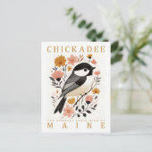 Chickadee Bird of Maine Verenigde Staten Reizen Briefkaart (Staand voorkant)