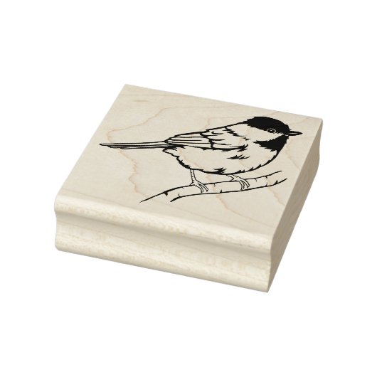 Chickadee Bird on Branch Rubberstempel (Stempel)