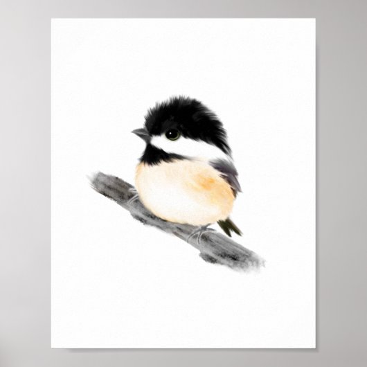 Chickadee Bird Poster Print (Voorkant)