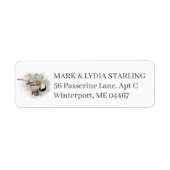 Chickadee Bird Return Address Waterverf Pine Etiket (Voorkant)