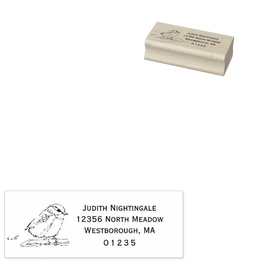 Chickadee Bird Songbird Aangepast retouradres Rubberstempel (Gestempeld)