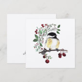 Chickadee Bird Waterverf (Voorkant / Achterkant)