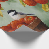 Chickadee Birds Apple Harvest Cadeaupapier (Hoek)
