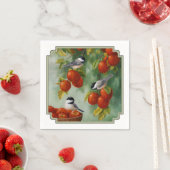 Chickadee Birds Apple Harvest Servet (Insitu)
