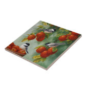 Chickadee Birds Apple Harvest Tegeltje (Zijkant)