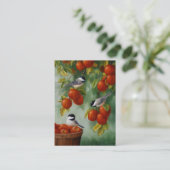 Chickadee Birds Apple Harvest Visitekaartje (Staand voorkant)