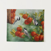 Chickadee Birds Apple Harvest Wandkleed (Voorkant (horizontaal))