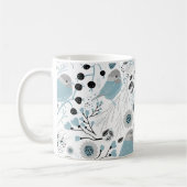 Chickadee Birds Cute Blue Gray Flowers Berries Koffiemok (Links)