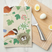 Chickadee Birds Song Kitchen Towel Theedoek (Quarter Fold)