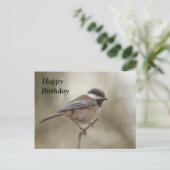 Chickadee Birthday Kaart (Staand voorkant)